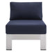 Shore Sunbrella® Fabric Aluminum Outdoor Patio Armless Chair - view 13