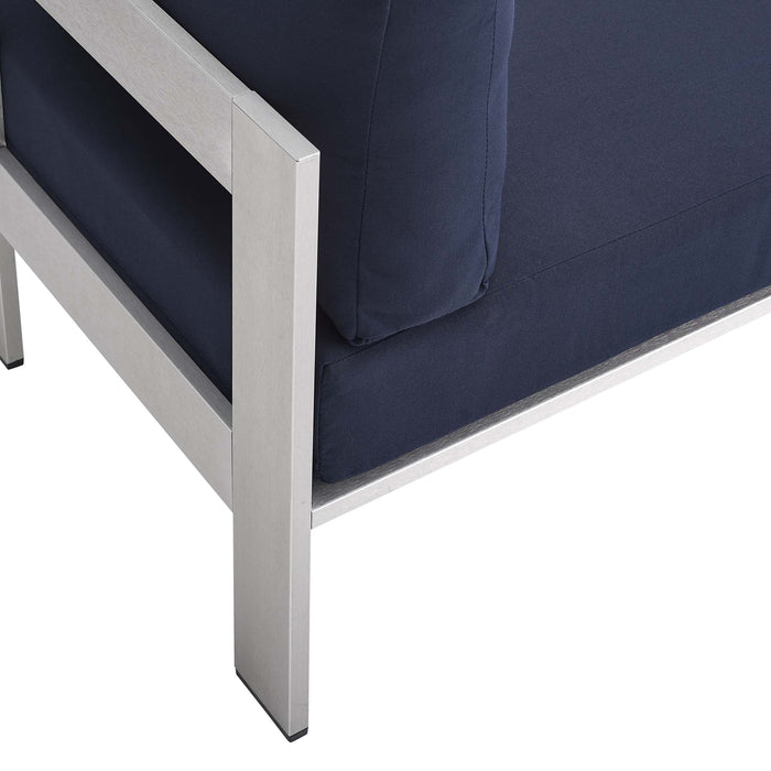 Shore Sunbrella® Fabric Aluminum Outdoor Patio Armless Chair - view 14