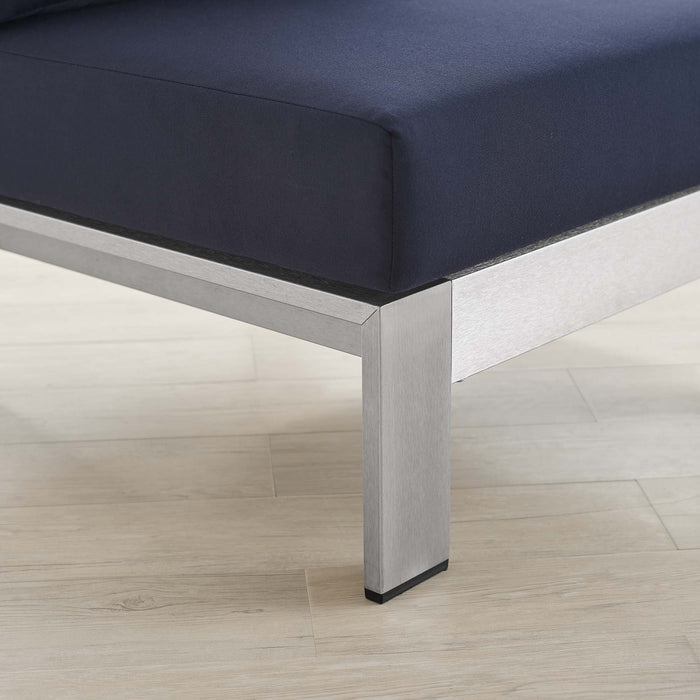 Shore Sunbrella® Fabric Aluminum Outdoor Patio Armless Chair - view 10