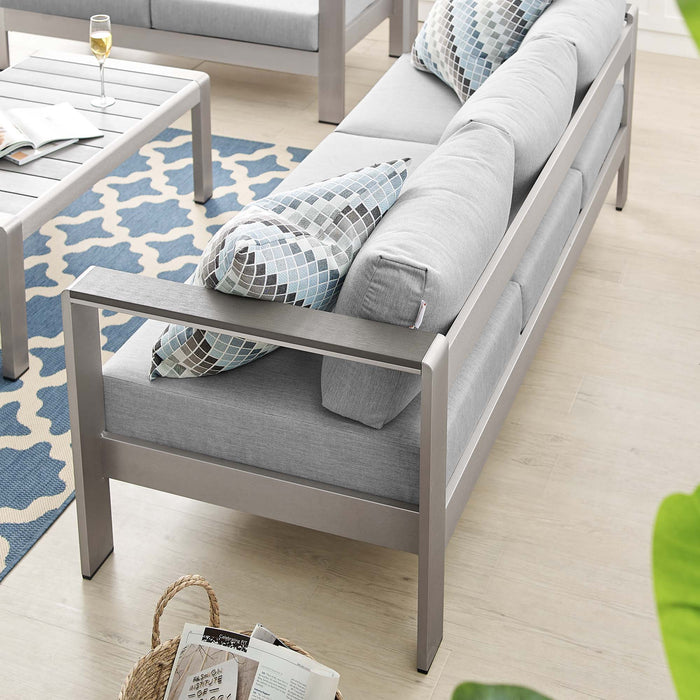Shore Sunbrella® Fabric Aluminum Outdoor Patio Sofa - detail close-up