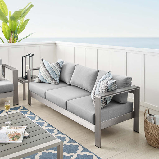 Shore Sunbrella® Fabric Aluminum Outdoor Patio Sofa - Modway \outdoor\sofas & sectionals