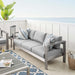 Shore Sunbrella® Fabric Aluminum Outdoor Patio Sofa - Modway \outdoor\sofas & sectionals