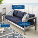 Shore Sunbrella® Fabric Aluminum Outdoor Patio Sofa - view 10