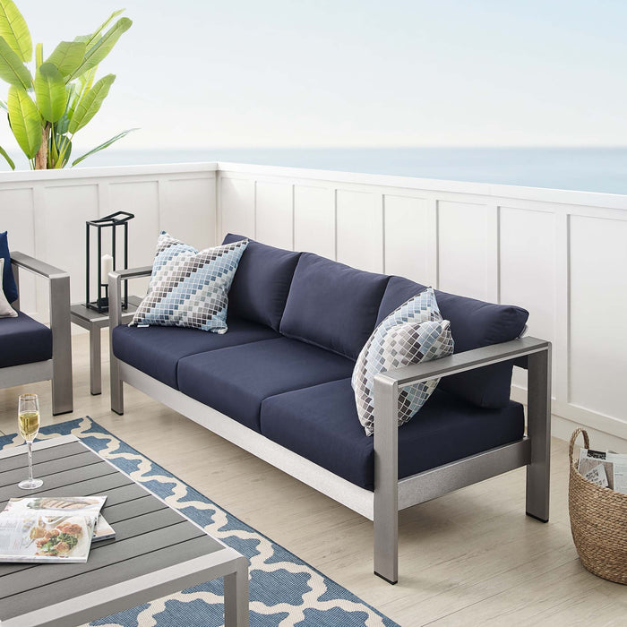 Shore Sunbrella® Fabric Aluminum Outdoor Patio Sofa - view 8