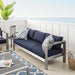 Shore Sunbrella® Fabric Aluminum Outdoor Patio Sofa - view 8