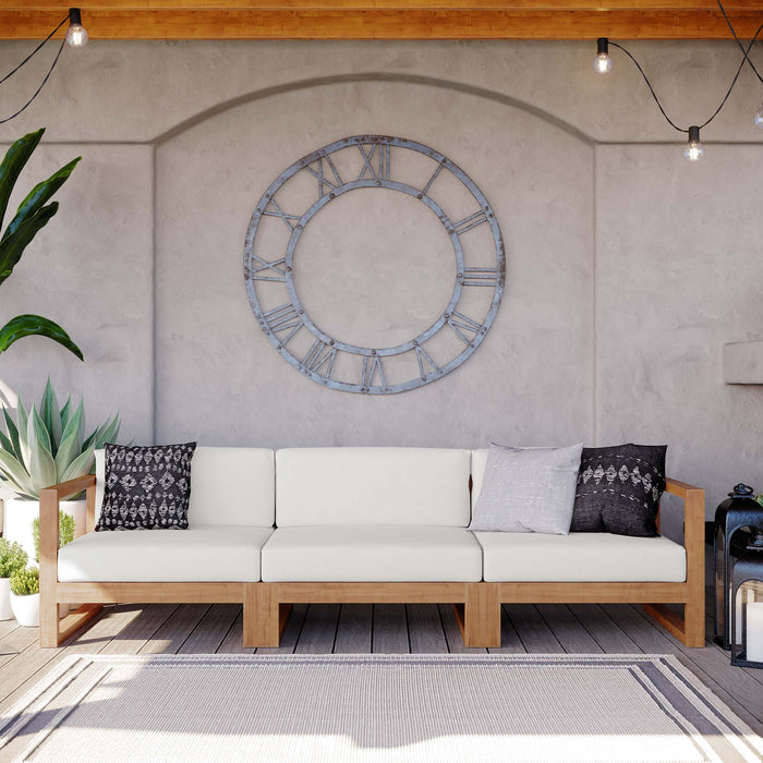 Upland Outdoor Patio Teak Wood 3-Piece Sectional Sofa Set - Modway \outdoor\sofas & sectionals