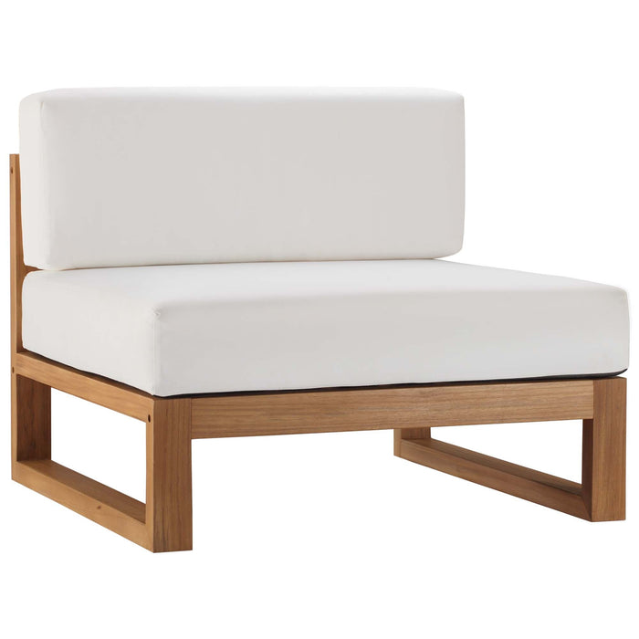 Upland Outdoor Patio Teak Wood 3-Piece Sectional Sofa Set - view 7