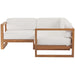Upland Outdoor Patio Teak Wood 3-Piece Sectional Sofa Set - view 14