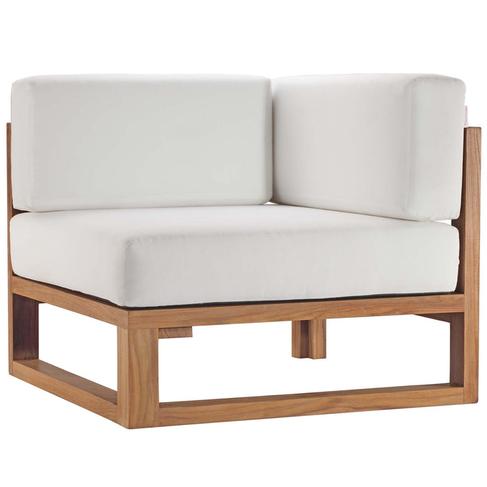 Upland Outdoor Patio Teak Wood 3-Piece Sectional Sofa Set - view 7