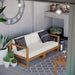 Upland Outdoor Patio Teak Wood 2-Piece Sectional Sofa Loveseat - Modway \outdoor\sofas & sectionals