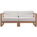Upland Outdoor Patio Teak Wood 2-Piece Sectional Sofa Loveseat - view 9
