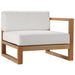 Upland Outdoor Patio Teak Wood 2-Piece Sectional Sofa Loveseat - detail close-up