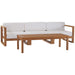Upland Outdoor Patio Teak Wood 4-Piece Furniture Set - alternate angle view