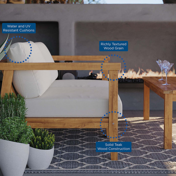 Bayport Outdoor Patio Teak Wood 2-Seater Loveseat - in lifestyle setting