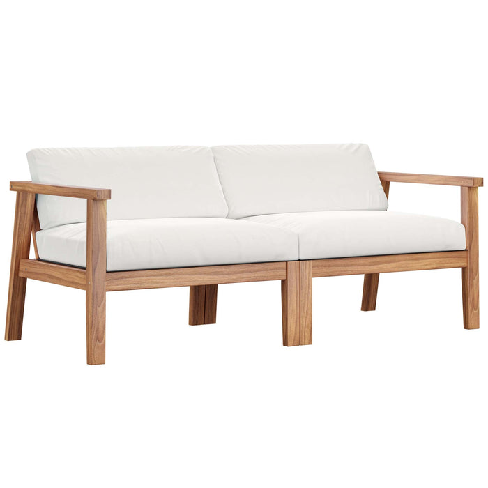 Bayport Outdoor Patio Teak Wood 2-Seater Loveseat - alternate angle view