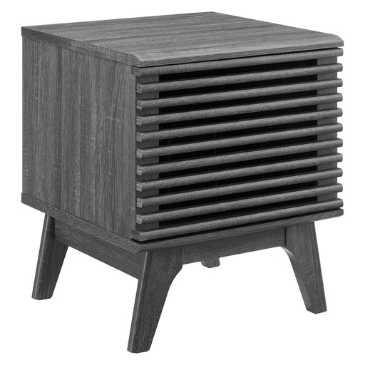 Modway Render Vinyl Record Display Stand Living Room Furniture in Brown