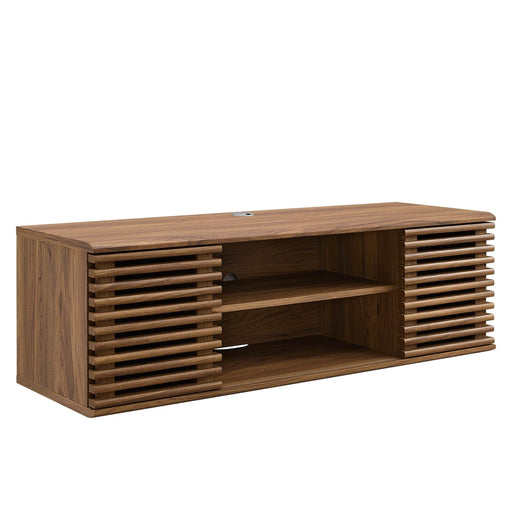 Modway Render 46" Wall-Mount Media Console TV Stand Living Room Furniture in Brown