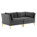 Ardent Performance Velvet Loveseat - alternate angle view