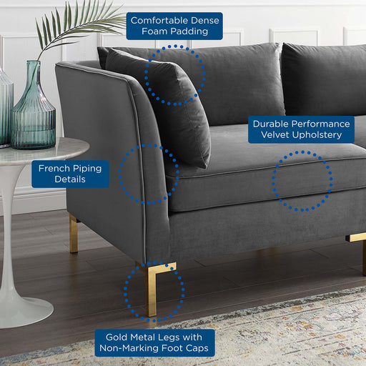 Ardent Performance Velvet Loveseat - Modway \living\sectionals
