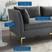 Ardent Performance Velvet Loveseat - Modway \living\sectionals