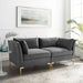 Ardent Performance Velvet Loveseat - detail close-up