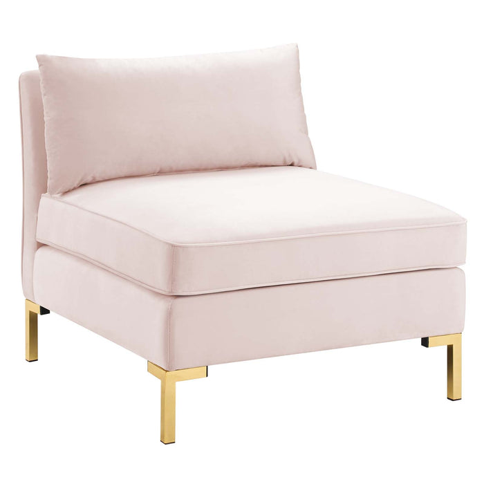 Ardent Performance Velvet Sofa - Glam Deco Style with Stain-Resistant Fabric and Gold Legs
