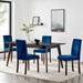 Prosper 5 Piece Upholstered Velvet Dining Set Cappuccino Navy