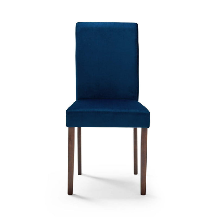 Prosper 5 Piece Upholstered Velvet Dining Set Cappuccino Navy