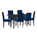 Prosper 7 Piece Upholstered Velvet Dining Set Cappuccino Navy