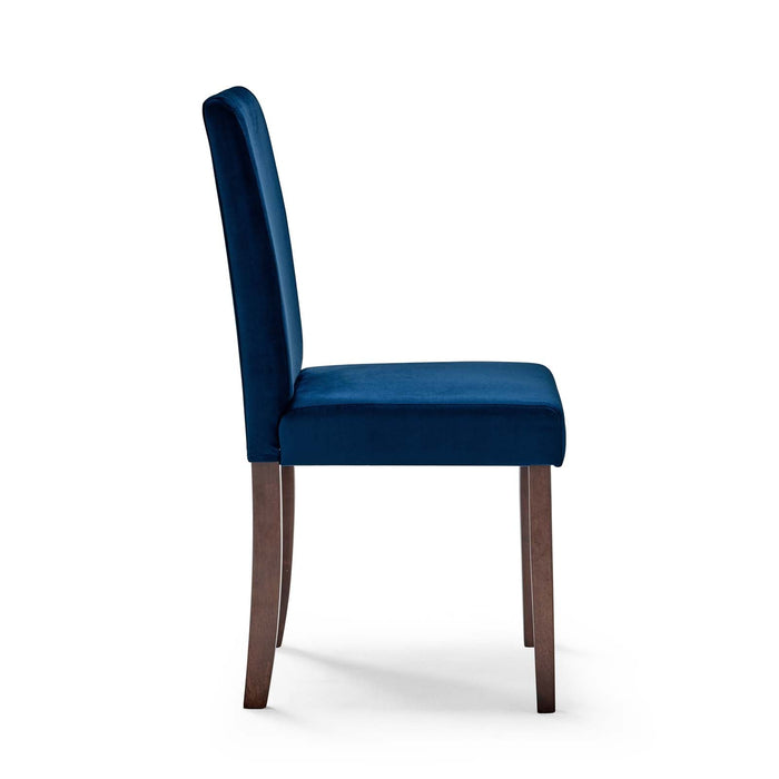 Prosper 7 Piece Upholstered Velvet Dining Set Cappuccino Navy