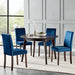Prosper 5 Piece Upholstered Velvet Dining Set Cappuccino Navy