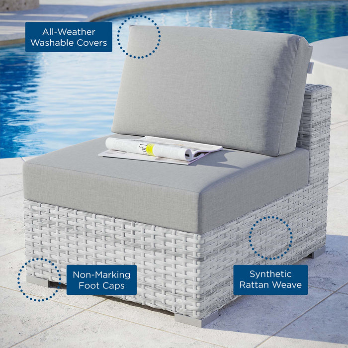 Convene Outdoor Patio Armless Chair - in lifestyle setting