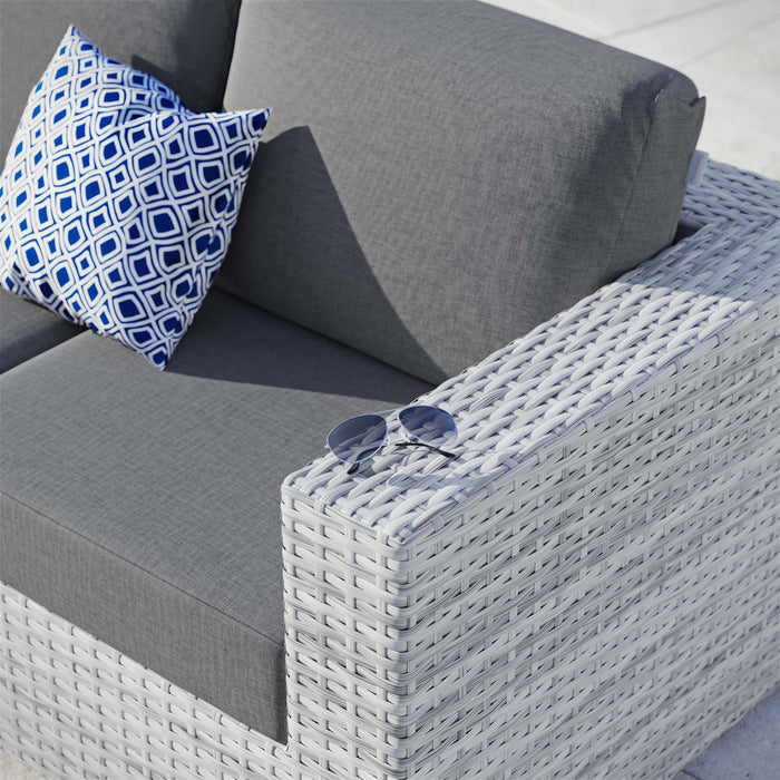Convene Outdoor Patio Right-Arm Loveseat - in lifestyle setting