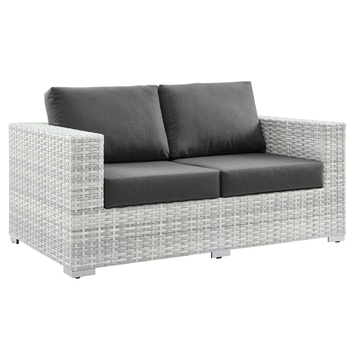 Convene Outdoor Patio Loveseat Light Gray Charcoal
