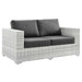 Convene Outdoor Patio Loveseat Light Gray Charcoal
