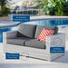 Convene Outdoor Patio Loveseat Light Gray Charcoal
