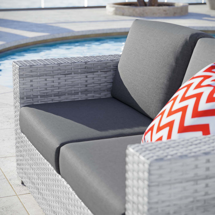 Convene Outdoor Patio Loveseat Light Gray Charcoal