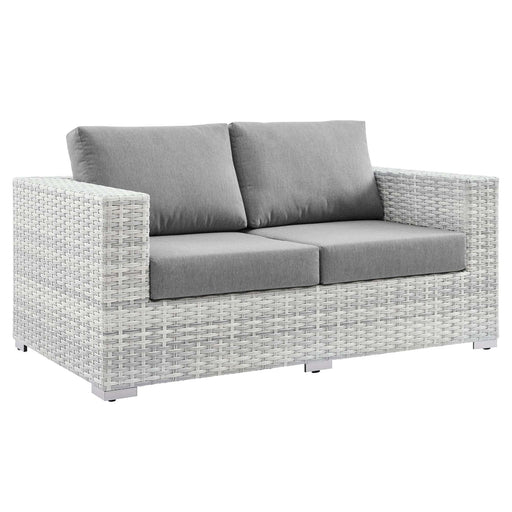 Convene Outdoor Patio Loveseat Light Gray Gray