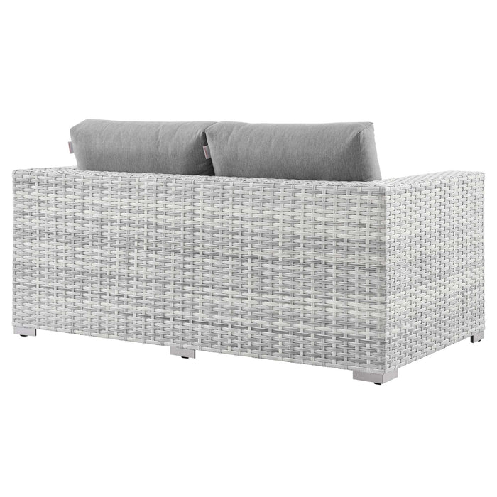 Convene Outdoor Patio Loveseat Light Gray Gray