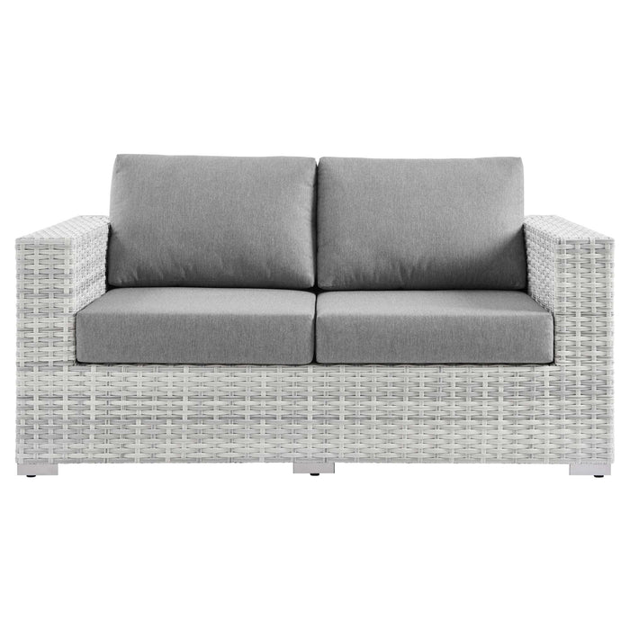 Convene Outdoor Patio Loveseat Light Gray Gray