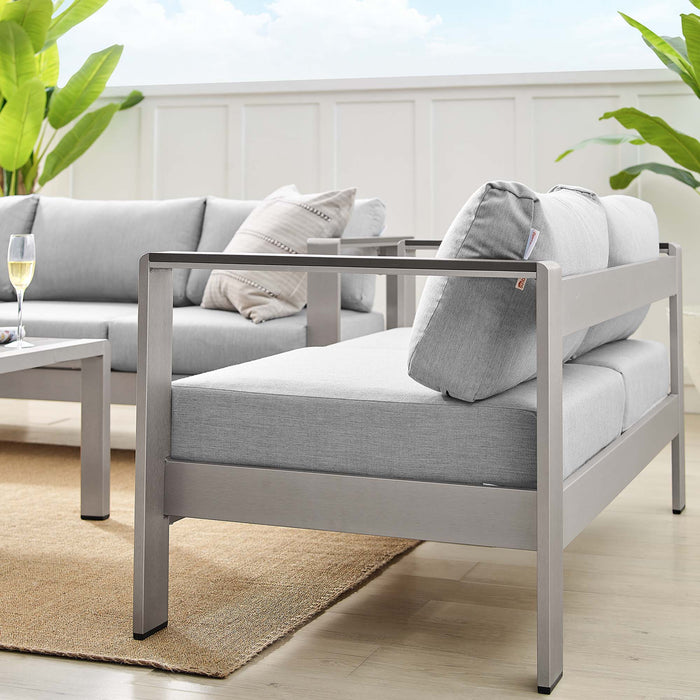 Shore Sunbrella® Fabric Outdoor Patio Aluminum 3 Piece Set by Modway - detail close-up