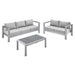 Shore Sunbrella® Fabric Outdoor Patio Aluminum 3 Piece Set by Modway - angle view