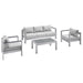 Modway Shore Sunbrella® Fabric Outdoor Patio Aluminum 4 Piece Set in Blue