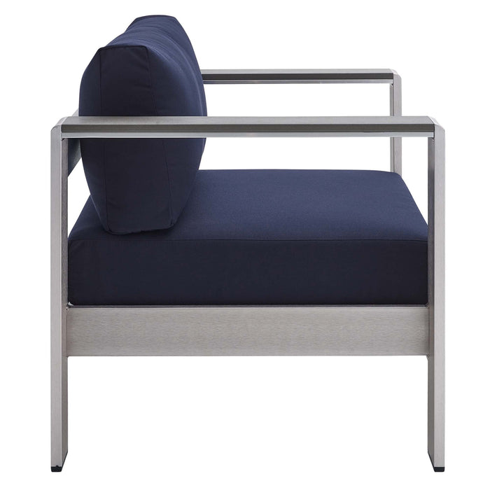 Modway Shore Sunbrella® Fabric Outdoor Patio Aluminum 4 Piece Set - View 19