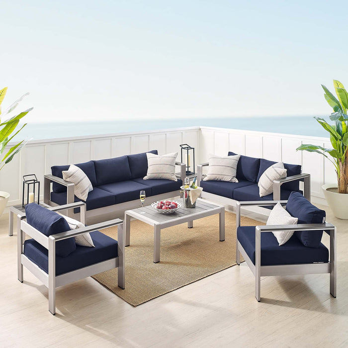 Modway Shore Sunbrella® Fabric Outdoor Patio Aluminum 7 Piece Set - View 18