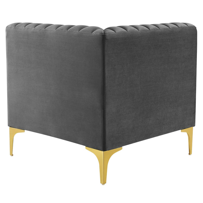 Triumph Channel Tufted Performance Velvet Loveseat - Retro Modern Glam, Stain-Resistant, Luxurious Comfort