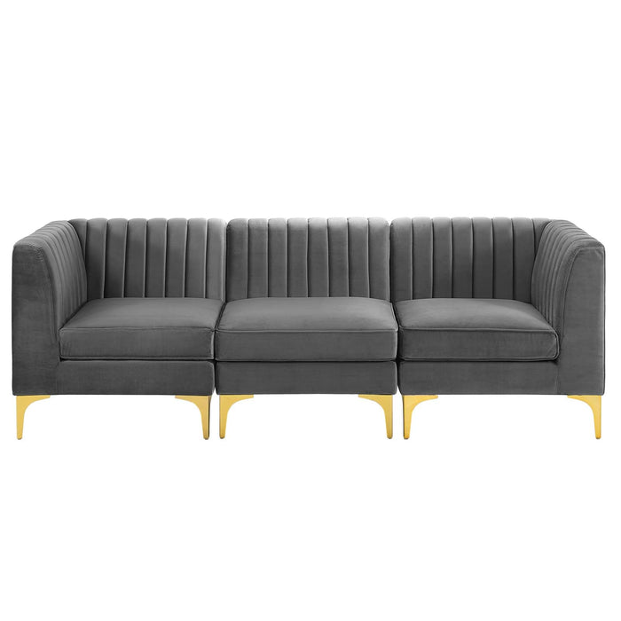 Triumph Channel Tufted Performance Velvet Sofa - Luxe Glam Deco Design for Modern Living Spaces