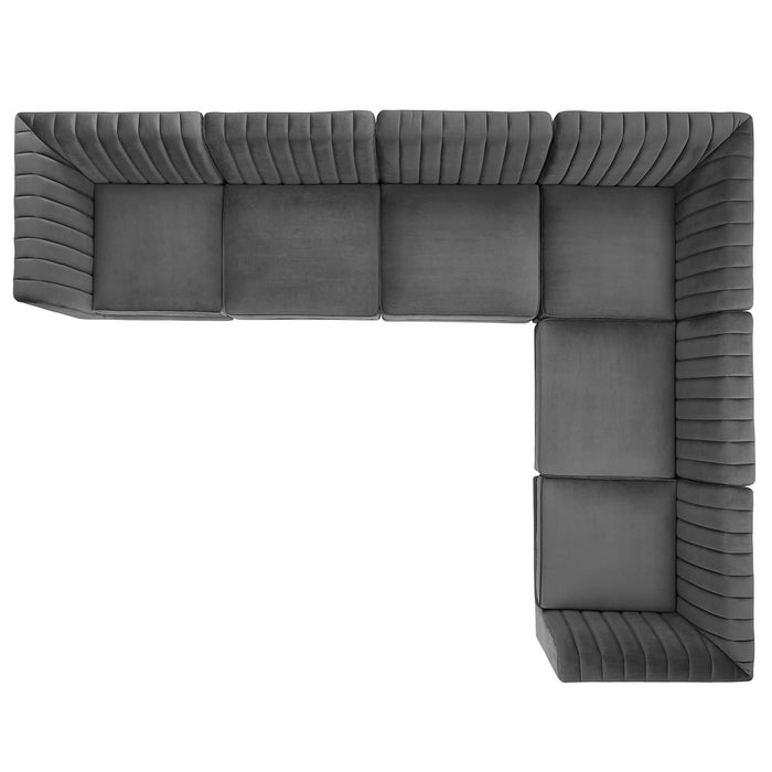 Triumph Channel Tufted Performance Velvet Sectional Sofa - Luxurious Design & Comfort for Any Space