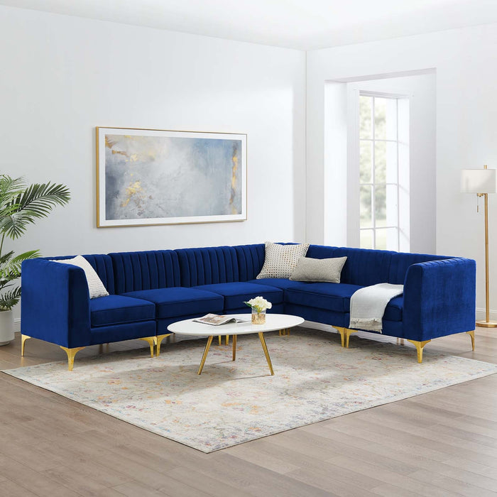 Triumph Channel Tufted Performance Velvet Sectional Sofa - Luxurious Design & Comfort for Any Space