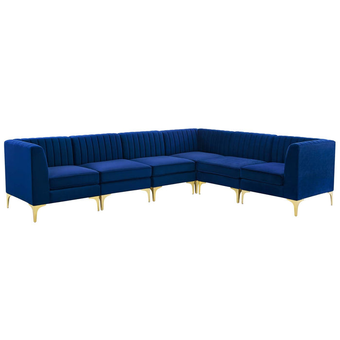 Triumph Channel Tufted Performance Velvet Sectional Sofa - Luxurious Design & Comfort for Any Space